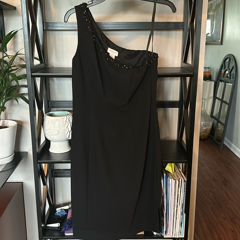 Classic one shoulder cocktail dress